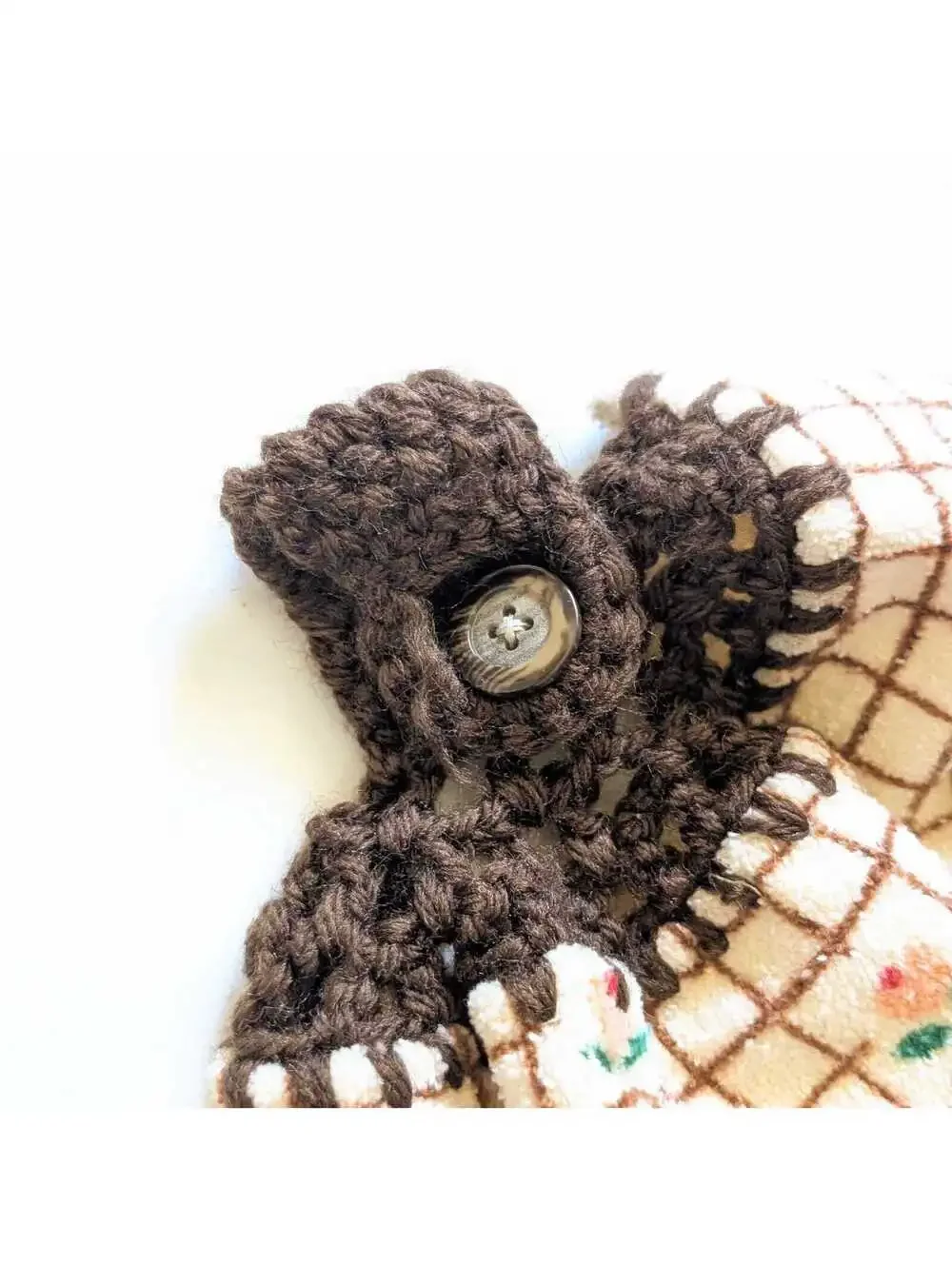 Vintage Kitchen Towel with Pig Theme and Crochet Hanging Loop & Button